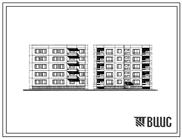 Типовой проект 99-012 Пятиэтажная блок-секция рядовая левая на 15 квартир (двухкомнатных 2Б-5, трехкомнатных 3Б-10). Для строительства в 1В климатическом подрайоне, 2 и 3 климатических районах.