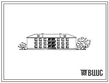 Типовой проект 114-24-26 Трехэтажный двухсекционный дом на 18 квартир (однокомнатных 1Б-6, двухкомнатных 2Б-6, трехкомнатных 3Б-6). Для строительства в южных районах УССР