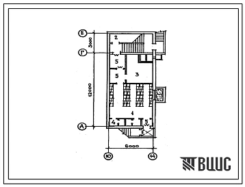 Типовой проект П-1-70(408-32-8.87) Общественные помещения в подвале фабрики химической чистки одежды мощностью 1 тыс кг в смену, (убежище на 70 человек, размеры убежища 15м на 9м, режимы вентиляции 1,2).