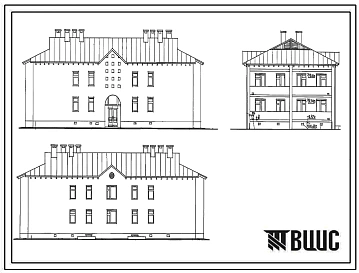 Типовой проект 124-12-228.90 Двухэтажный 8-квартирный кирпичный жилой дом с 2,3-комнатными квартирами
