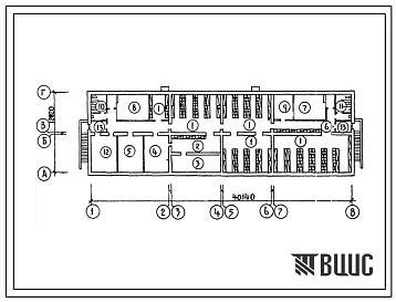Типовой проект П-4-312(214-1-325С.85) Хозяйственно-бытовые помещения в подвале детских яслей-сада на 95 мест, (убежище на 312 человек, размеры убежища 40,14м на 12,02м, режимы вентиляции 1).