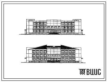 Типовой проект 221-1-524.86 Средняя школа на 11 классов (264 учащихся). Здание  двух-, трехэтажное. Стены из  легкобетонных панелей.