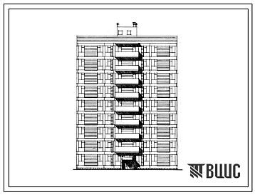 Типовой проект 111-017с Блок-секция поворотная на 18 квартир каркасно-панельных девятиэтажных жилых домов.