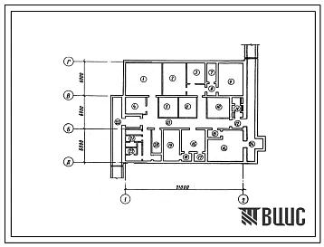 Типовой проект В-II,III,IV-40-45.87 Пункт управления железнодорожной станции с узлом связи (вариант для сухих грунтов), (убежище на 40 человек, размеры убежища 21м на 18м, режимы вентиляции 1,2).