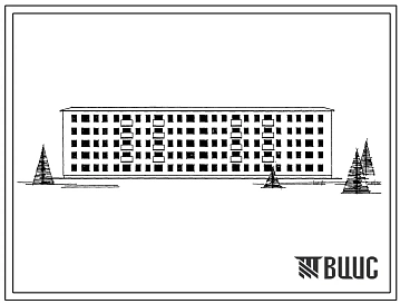 Типовой проект 1-447С-37  Пятиэтажный четырехсекционный дом на 70 квартир (однокомнатных  10, двухкомнатных  30, трехкомнатных  20, четырехкомнатных  10) со стенами из кирпича.