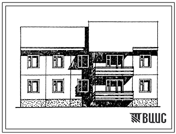 Типовой проект 97-0187.84 Блок-секция 2-этажная 4-квартирная рядовая 3Б-4Б. Для строительства в 1В климатическом подрайоне.