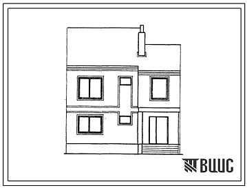 Типовой проект 144-000-581.13.87 4-х комнатный блокированный жилой дом с квартирой в двух уровнях для государственного строительства на селе Латвийской ССР. В кирпичных конструкциях