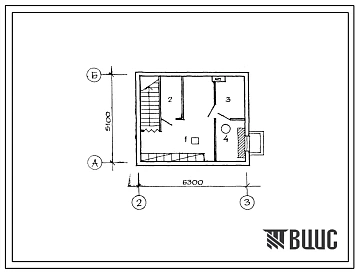 Типовой проект П-4-10(141-000-469.13.86) Хозяйственно-бытовые помещения в подвале крупнопанельного одноквартирного 5-комнатного жилого дома с мансардой, (убежище на 10 человек, размеры убежища 6,3м на 5,1м, режимы вентиляции 1).