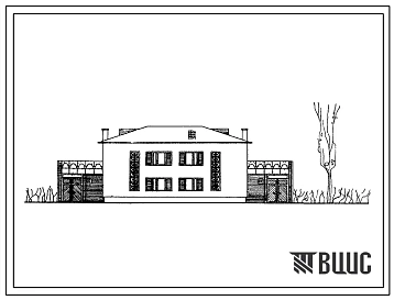 Типовой проект 144-40-47 Дом на 2 шестикомнатные квартиры типа 6Б