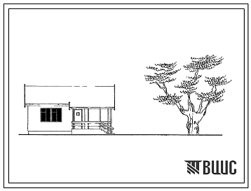 Типовой проект 181-115-66 Одноэтажный одноквартирный жилой дом с двухкомнатной квартирой 2Б. Стены из деревянных панелей.