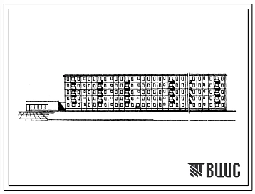 Типовой проект 1-468Б-1 Пятиэтажный трехсекционный дом на 118/119 квартир (вариант со встроено-пристроенным блоком).