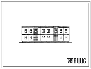 Типовой проект 141-213-7с Двухэтажный двухквартирный жилой дом с пятикомнатными квартирами (со стенами из виброкирпичных панелей).
