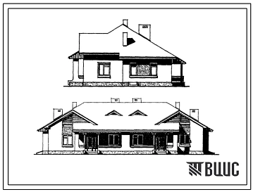 Типовой проект 185-000-144с Одноэтажный двухквартирный жилой дом с трехкомнатными квартирами. Для индивидуальных застройщиков.