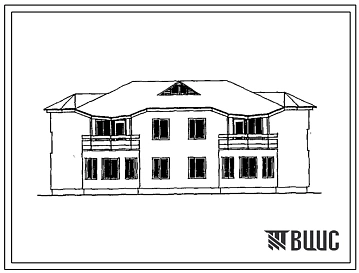 Типовой проект 148-000-863с.13.91 Двухэтажный двухквартирный жилой дом с 4-комнатными квартирами со стенами из монолитного керамзитобетона для строительства в республике Казахстан