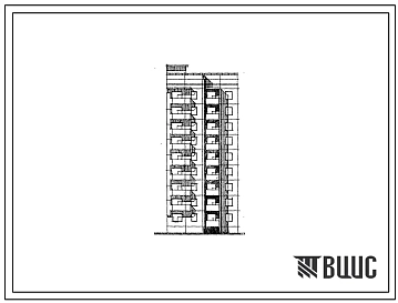 Типовой проект 94-0118.84 9-этажный 18-квартирный блок-элемент, правый Б 2п. 1Б-4Б /для строительства в г. Херсоне/