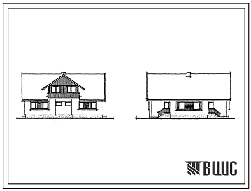 Типовой проект 144-000-482.13.86 Двухквартирный жилой дом с 3 комнатными квартирами с мансардой со стенами из кирпича для государственного строительства (для строительства в Литовской ССР)