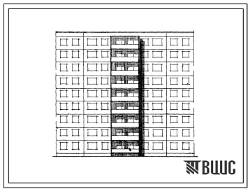 Типовой проект 82-03 Девятиэтажная блок-секция рядовая на 54 квартиры (однокомнатных 1А-18; двухкомнатных 2Б-18; трехкомнатных 3А-18)