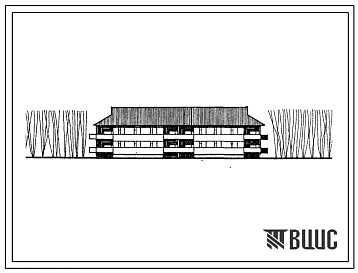 Типовой проект 111-26-87.84 2-этажный 2-секционный 12-квартирный жилой дом (наружные стены из газосиликатных панелей)