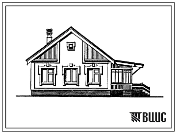 Типовой проект 184-12-201.85 Одноэтажный 1-квартирный 3-комнатный жилой дом, сблокированный с гаражом