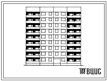 Типовой проект 1Лг-602-012/1 Девятиэтажная блок-секция торцевая левая на 36 квартир (однокомнатных 1А-1 двухкомнатных 2Б-17, трехкомнатных 3Б-18). Для строительства во 2Б климатических подрайонах Латвийской ССР