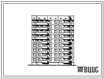 Типовой проект 185-09.13.86 Блок-секция 9-этажная 36-квартирная рядовая левая 1Б-2Б-3Б-4Б (для строительства в г. Северодвинске)