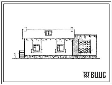 Типовой проект 184-40-118с.13.86 Одноэтажный одноквартирный жилой дом с 3-комнатной квартирой с надворными постройками для индивидуального строительства в предгорных районах южной зоны Узбекской ССР (для рельефа с обратным уклоном)