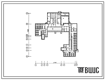 Типовой проект П-4-600(221-1-593.2.13.88) Помещения общественного назначения в подвале средней школы на 11 классов (264 учащиеся) в конструкциях серии 1.090.1-1, (убежище на 600 человек, размеры убежища 49,8м на 47,36м, режимы вентиляции 1,2).