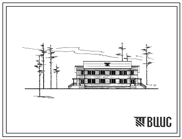 Типовой проект 116-115-7 2-этажный 4-квартирный жилой дом с 2-комнатными квартирами для строительства в 1в и 2в климатических подрайонах.