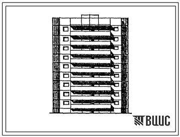 Типовой проект 91-017.13.86 Блок-секция 9-этажная 36-квартирная рядовая 2-2-3-3 для города Липецка (конструкции из шлакопемзобетона)