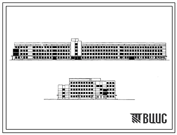 Типовой проект 252-1-75с Главный корпус районной больницы на 300 коек с поликлиникой на 800 посещений в смену для строительства в 4 климатическом районе сейсмичностью 7 баллов