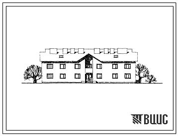 Типовой проект 164-12-152 Двухэтажное общежитие на 56 мест. Для строительства в 1В климатическом подрайоне, 2 и 3 климатических районах