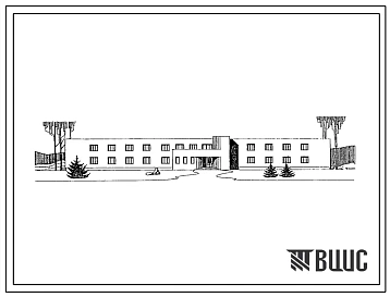 Типовой проект 224-3-22 Интернат при школе (спальный корпус) на 160 мест.  Здание двухэтажное. Стены из кирпича.