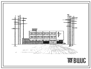 Типовой проект 261-20-66 Административное здание для поселков на 2000 жителей (со стенами из газосиликатных панелей). Для строительства во II климатическом районе Белорусской ССР.