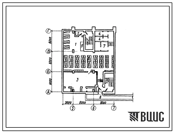 Типовой проект А-3-250(409-14-44) Бытовые помещения в подвале производственного корпуса базы технического обслуживания и ремонта 450 строительных машин, (убежище на 250 человек, размеры убежища 18м на 15м, режимы вентиляции 1,2).