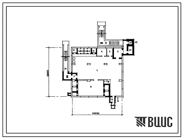 Типовой проект А-3-350(416-1-204С.87) Материальный склад в подвале корпуса бытовых и вспомогательных помещений склада для хранения продовольственных товаров  (убежище на 350 человек, размеры убежища 18м на 18м, режимы вентиляции 1,2,3).
