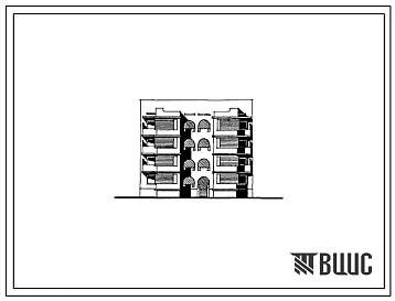 Типовой проект 155-024с.86 Четырехэтажная блок-секция рядовая с торцевыми окончаниями на 8 квартир. Со стенами из кирпича