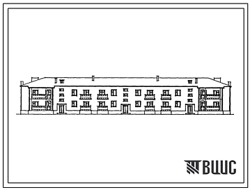Типовой проект 115-42-165с.13.87 Двухэтажный трехсекционный 16-квартирный жилой дом с 1,2,3 и 4 комнатными квартирами (для Азербайджанской ССР)