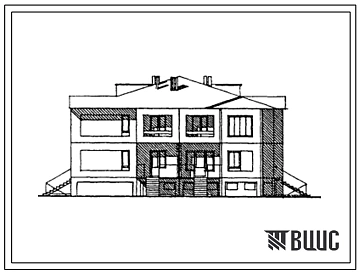 Типовой проект 171-148-67сп.13.86 2-этажный 4-квартирный жилой дом с квартирами типа 4Б для сельского строительства в Туркменской ССР