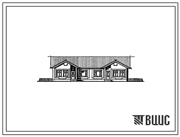 Типовой проект 183-221-15.13.87 Одноэтажный двухквартирный жилой дом с 3-комнатныи квартирами, сблокированный с хозяйственной постройкой со стенами из газосиликатных блоков для строительства в Московской области