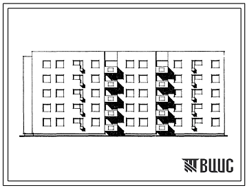Типовой проект 114-06С Торцовая блок-секция 5-этажного жилого дома на 30 квартир со стенами из кирпича 2.3.4 - 2.2.2