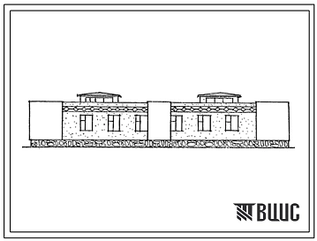 Типовой проект 184-40-107.86 Одноэтажный двухквартирный жилой дом с 6-комнатными квартирами
