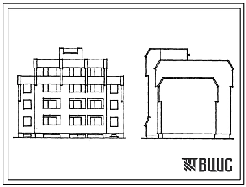 Типовой проект 1-318-0102.84 Блок-секция 3-4-этажная 8-квартирная рядовая, с торцевыми окончаниями 3Б-4Б. Для строительства во 2В климатическом подрайоне Литовской ССР (для застройки малых городов).