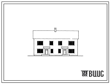 Типовой проект 144-12-66  Двухэтажный двухквартирный кирпичный жилой дом с четырехкомнатными квартирами в двух уровнях.