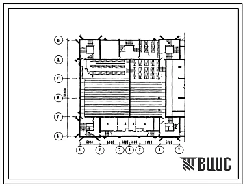 Типовой проект П-4-702(264-13-116) Помещения подвала трехзального кинотеатра (стены кирпичные) на 500, 300 и 200 мест (для городских районов с плотной застройкой), (убежище на 702 человек, размеры убежища 30м на 30м, режимы вентиляции 1,2).