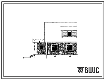 Типовой проект 90-094.86 Одноэтажный блок-дом торцевой левый с трехкомнатной квартирой. Для Московской области. Общая площадь 75 м2