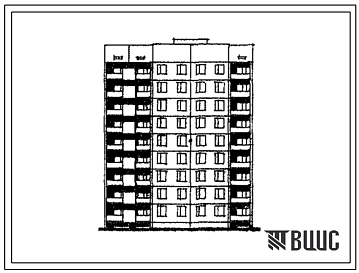 Типовой проект 84-018 9-этажная 36-квартирная угловая блок-секция 2Б.2Б.3Б.3Б (правая)