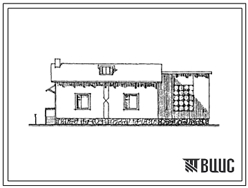 Типовой проект 184-40-119с.13.86 Одноэтажный одноквартирный жилой дом с 4-комнатной квартирой с надворными постройками для индивидуального строительства в предгорных районах южной зоны Узбекской ССР (для рельефа с обратным уклоном)