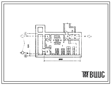 Типовой проект А-2-50(416-5-25.84) Помещения склада проходной с пропускным пунктом,приспособленным под убежище (убежище на 50 человек, размеры убежища 10м на 6м, режимы вентиляции 1,2,3).