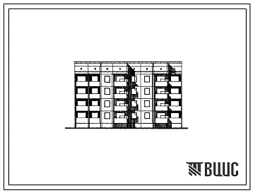 Типовой проект 94-094/1.2 Блок-секция 4-этажная 28-квартирная левая для малосемейных 1Б-1Б-1Б-1Б-1Б-1Б-2Б