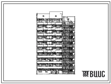 Типовой проект 108-020 Девятиэтажная крупнопанельная блок-секция на 45 квартир (точечная, торцовая, угловая, поворотная) 1Б.1Б.2Б.2Б.2Б